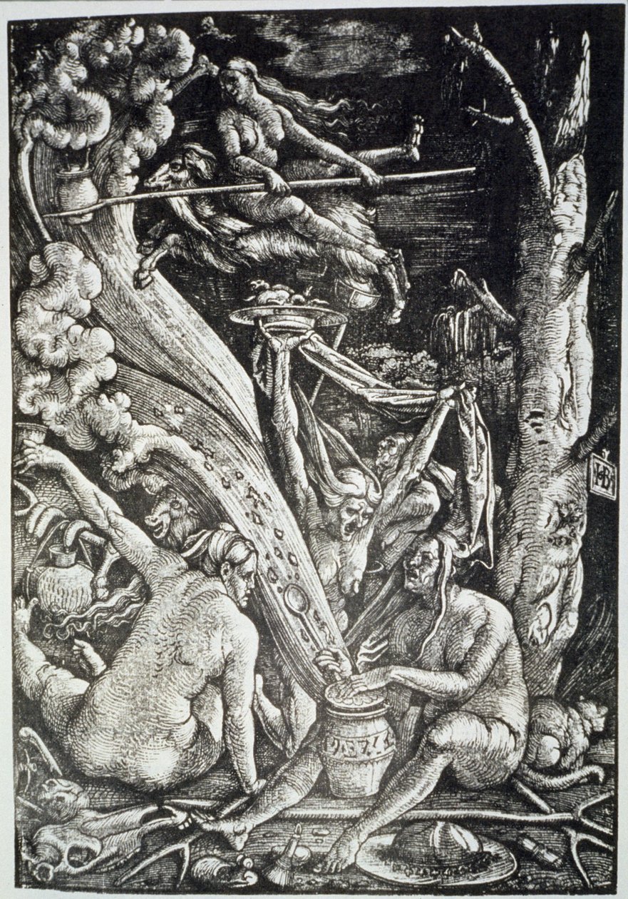 Le streghe al sabba, dopo Hans Baldung Grien, illustrato in una storia della magia pubblicata alla fine del XIX secolo da Hans Baldung Grien