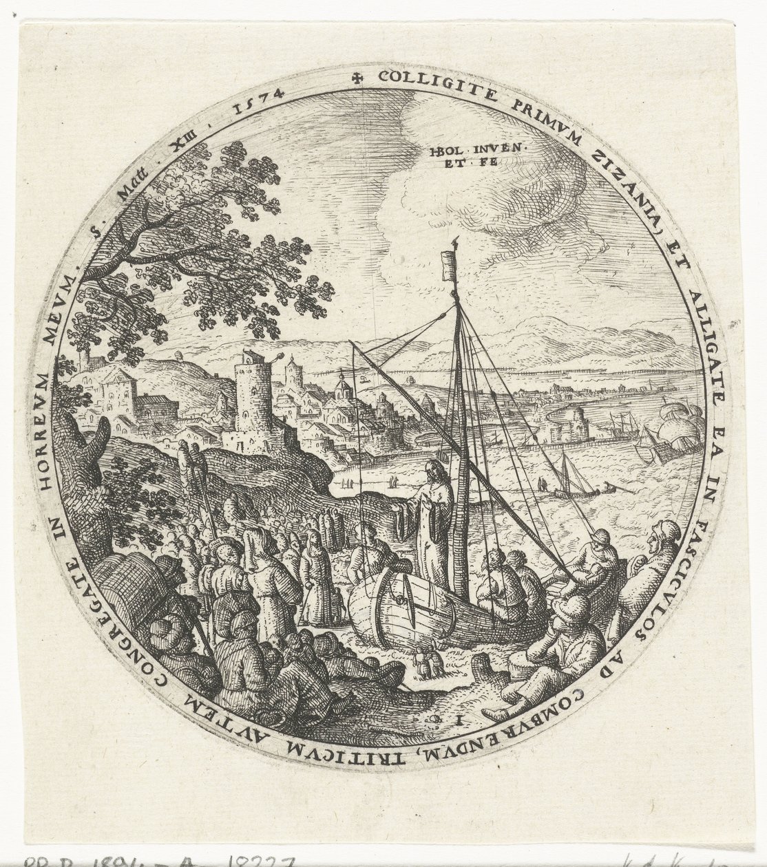 Cristo predica sulla riva del lago (Onkruid onder de tarwe) da Hans Bol