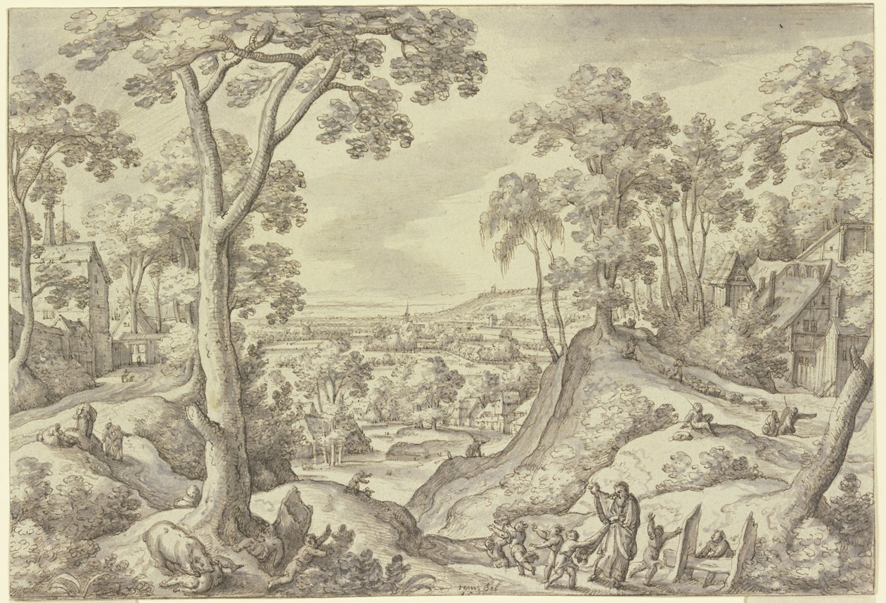 Paesaggio con il profeta Eliseo da Hans Bol