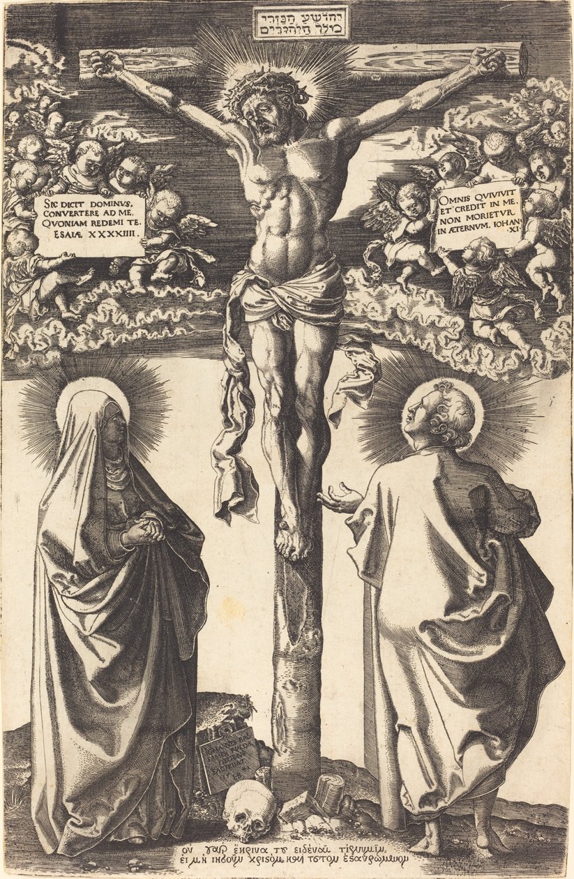 Cristo sulla croce con la Vergine e San Giovanni da Hans Brosamer