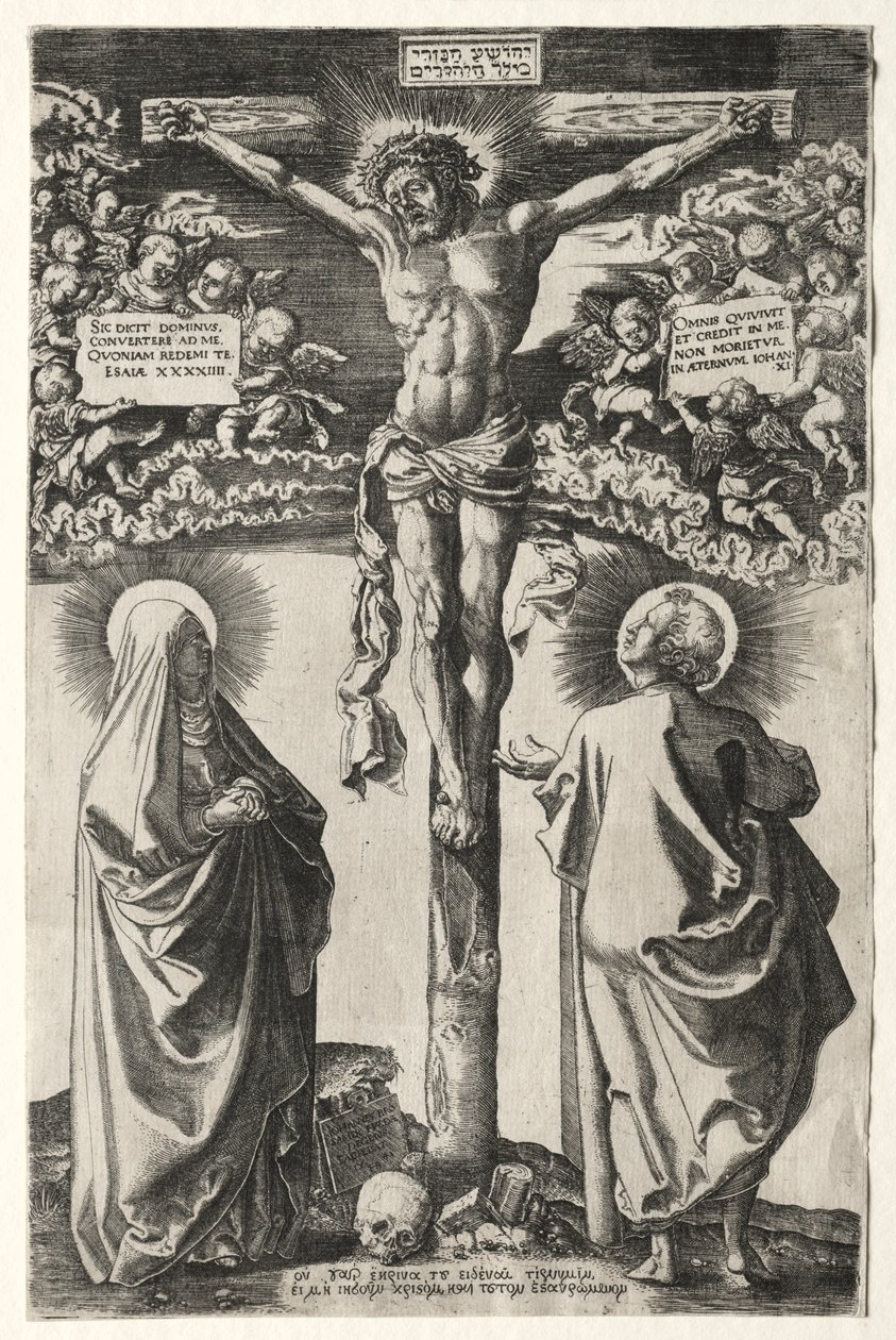 Cristo sulla croce tra la Vergine e San Giovanni da Hans Brosamer