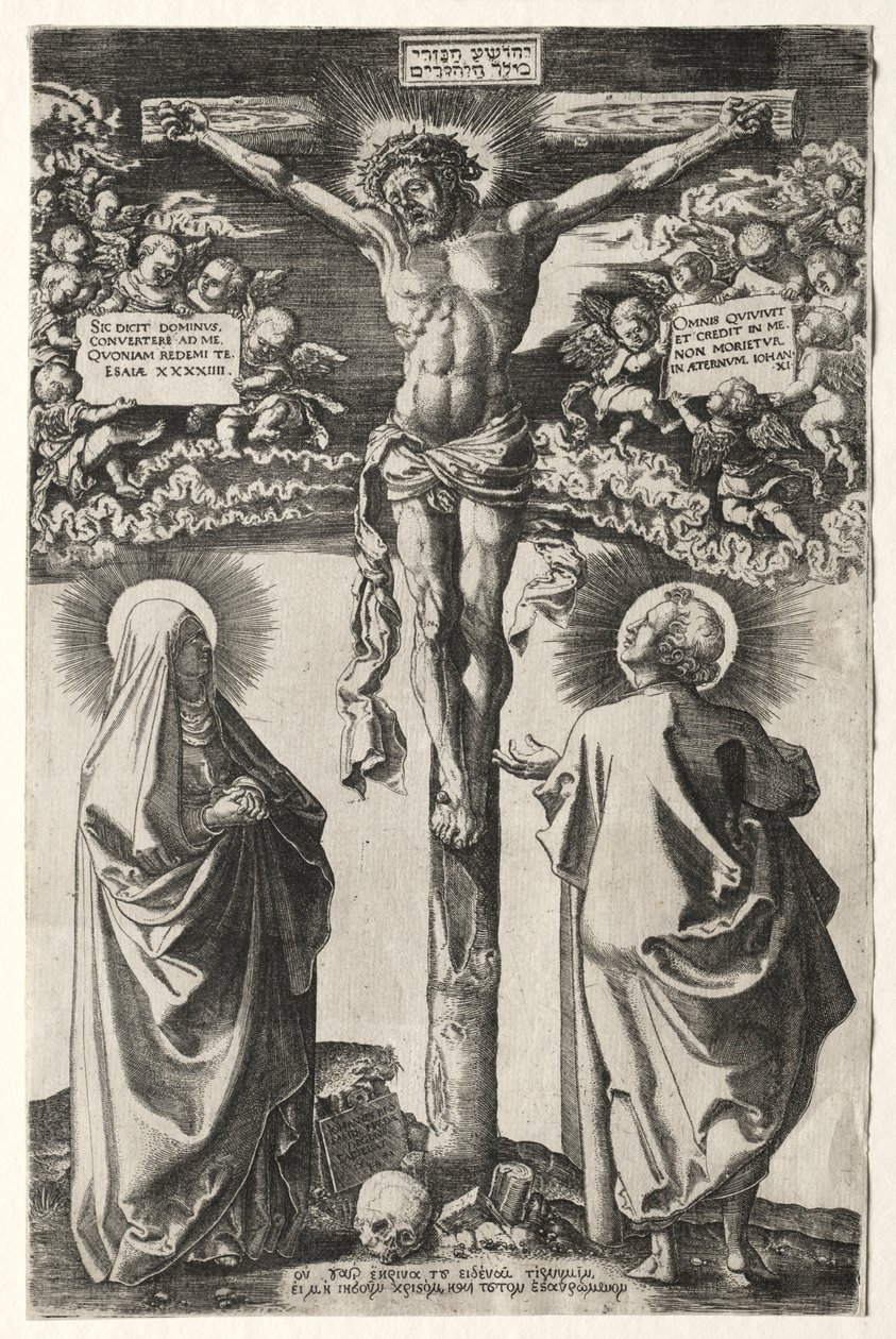 Cristo sulla croce tra la Vergine e San Giovanni, 1542 da Hans Brosamer