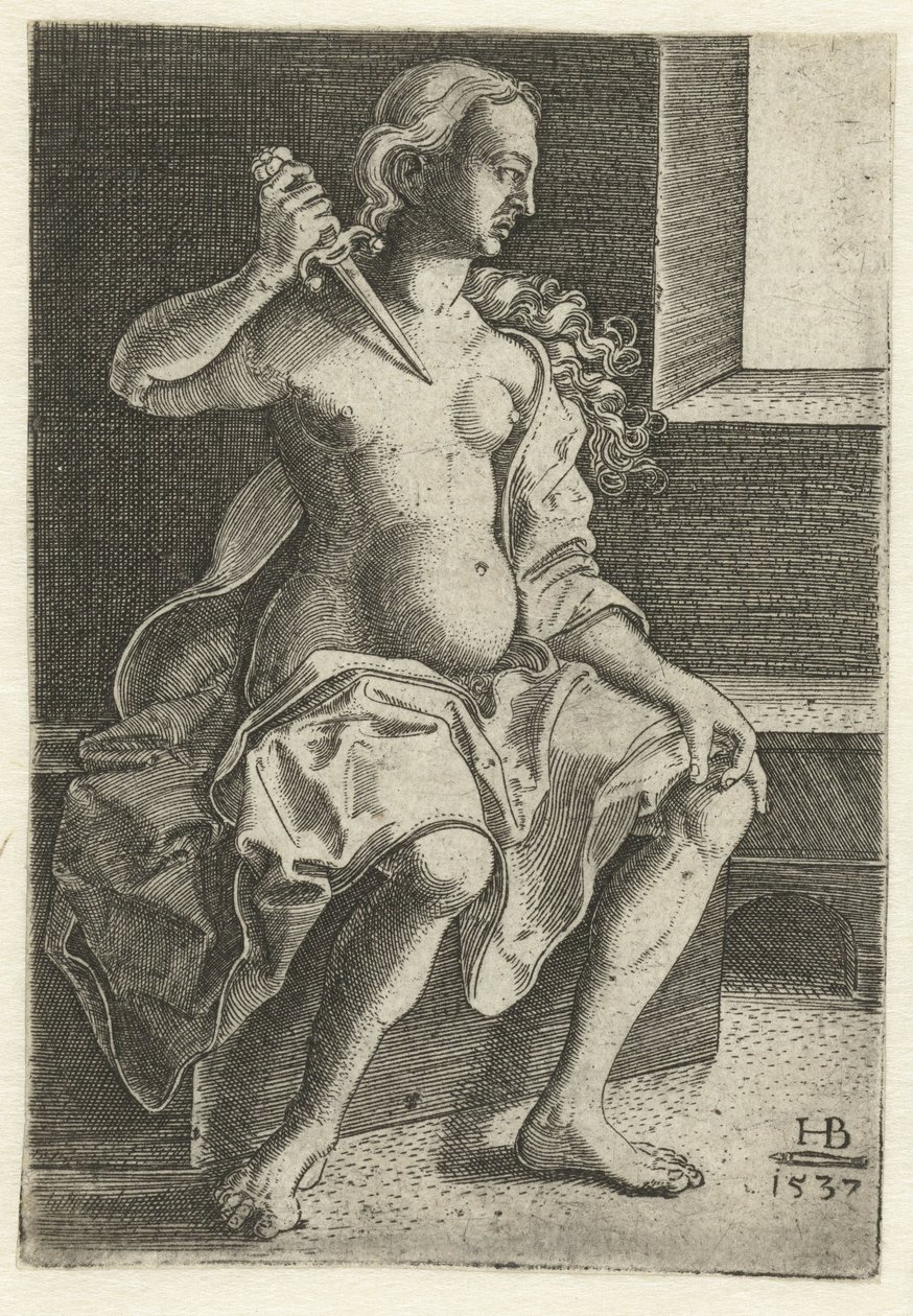 Lucrezia si pugnala al petto da Hans Brosamer