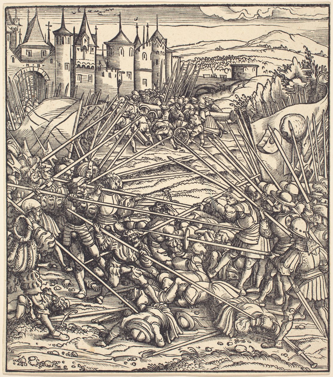 Battaglia dei fanti con lance da Hans Burgkmair I