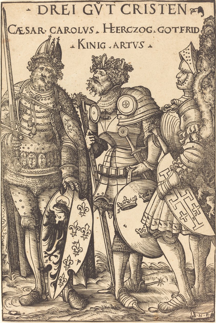 Carlo Magno, Artù e Goffredo da Hans Burgkmair I