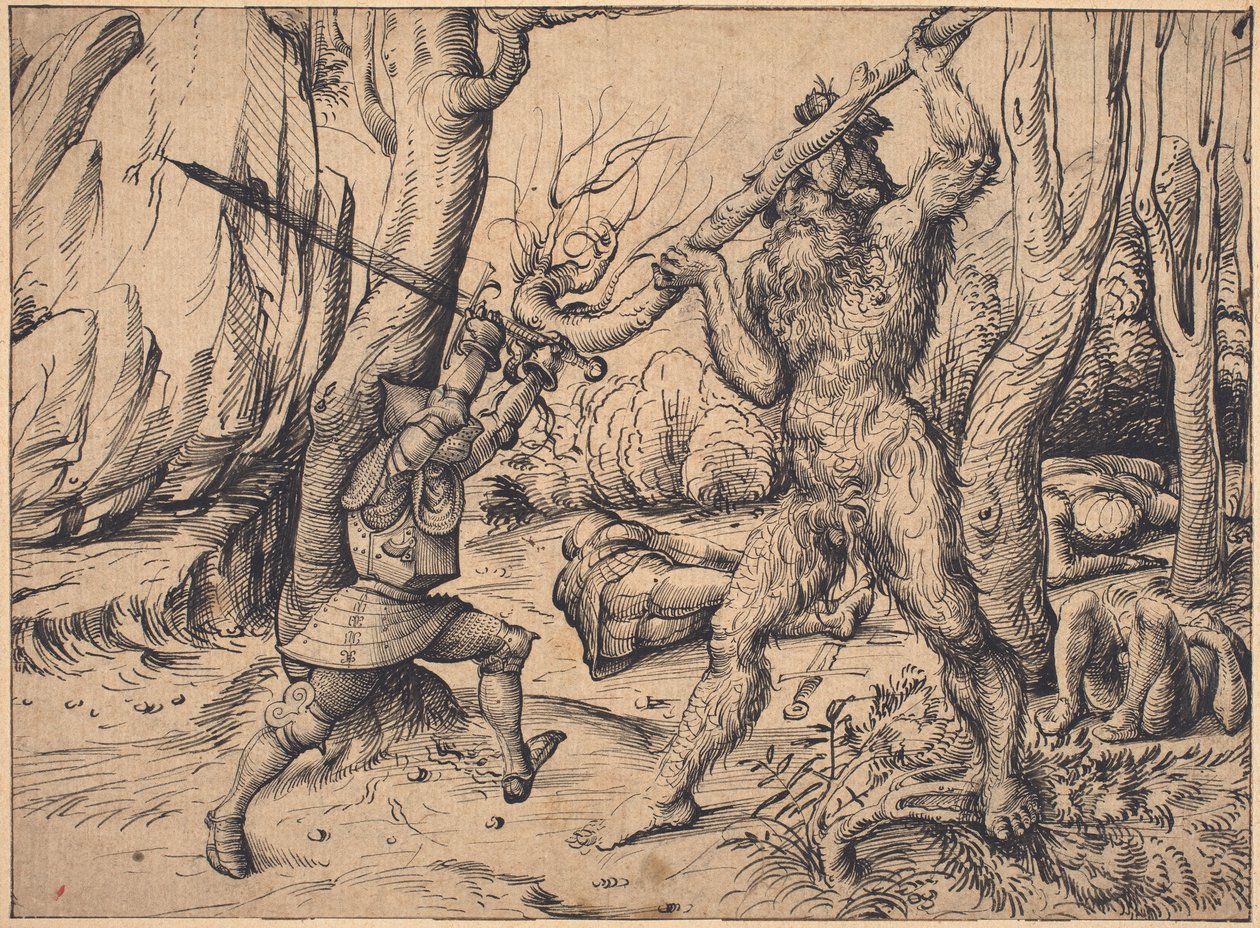 La lotta nella foresta da Hans Burgkmair I