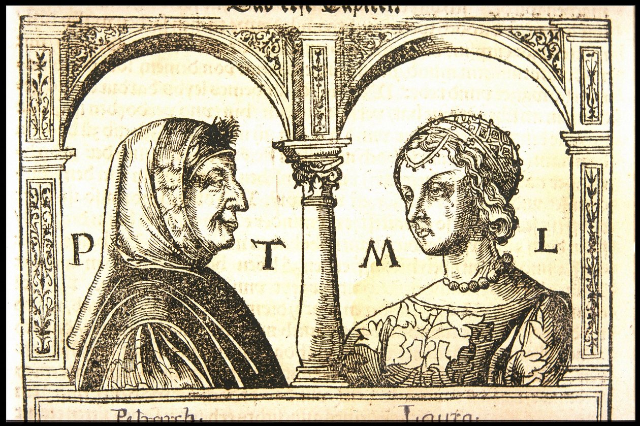 Petrarca e Laura, ca. 1545 da Hans Burgkmair the Elder