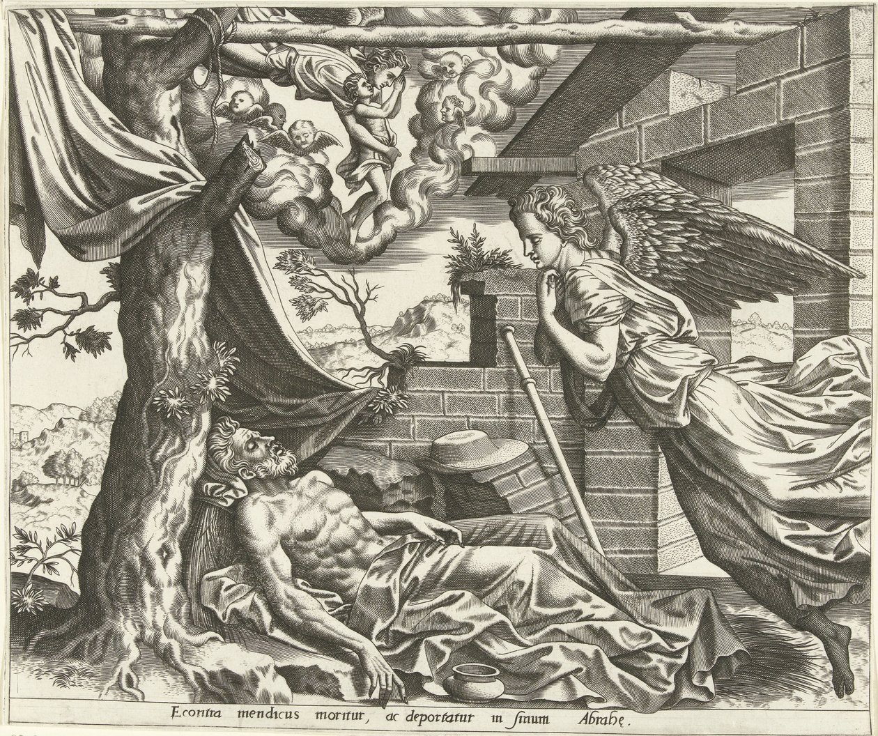 La morte di Lazzaro da Hans Collaert (I) (possibly)