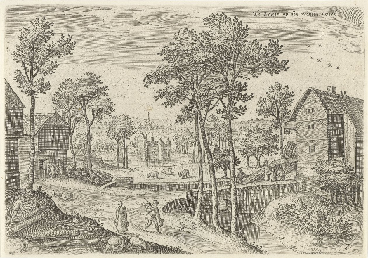 Veduta della strada principale di Laken da Hans Collaert (I)