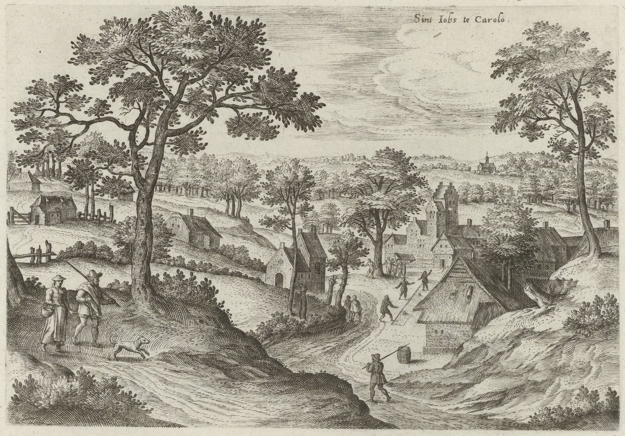 Veduta della chiesa di San Giobbe e del castello di Carloo da Hans Collaert (I)