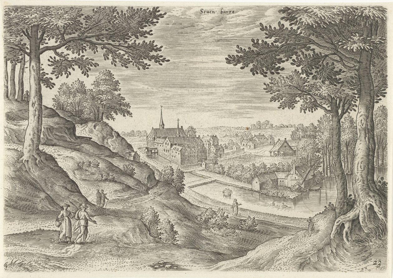 Veduta del monastero di Zevenborren da Hans Collaert (I)
