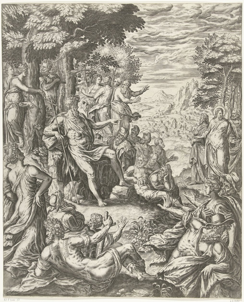 Giovanni Battista predica alla folla da Hans Collaert (I)
