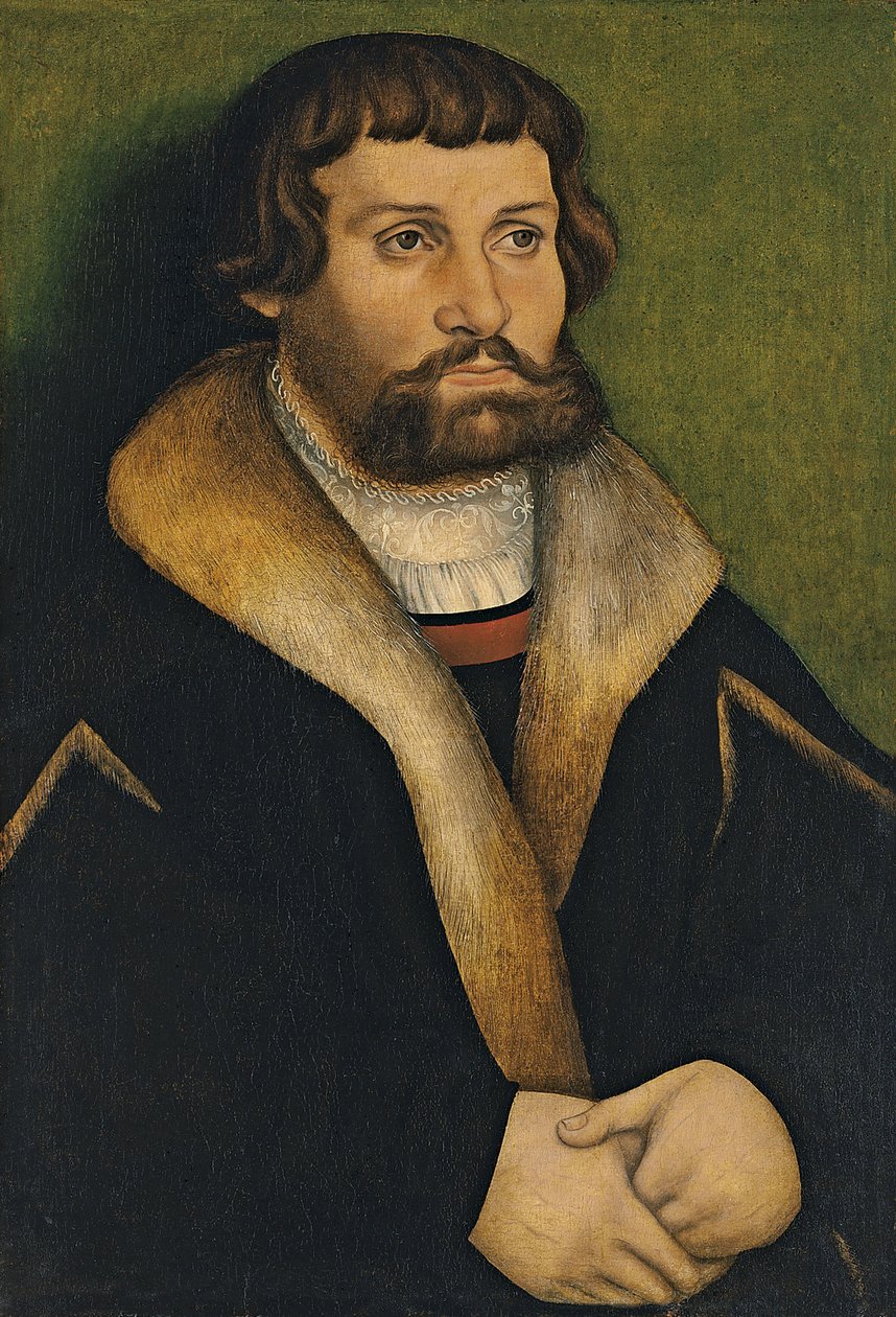 Tedesco: Bildnis eines bärtigen Mannes Ritratto di un uomo barbuto da Hans Cranach