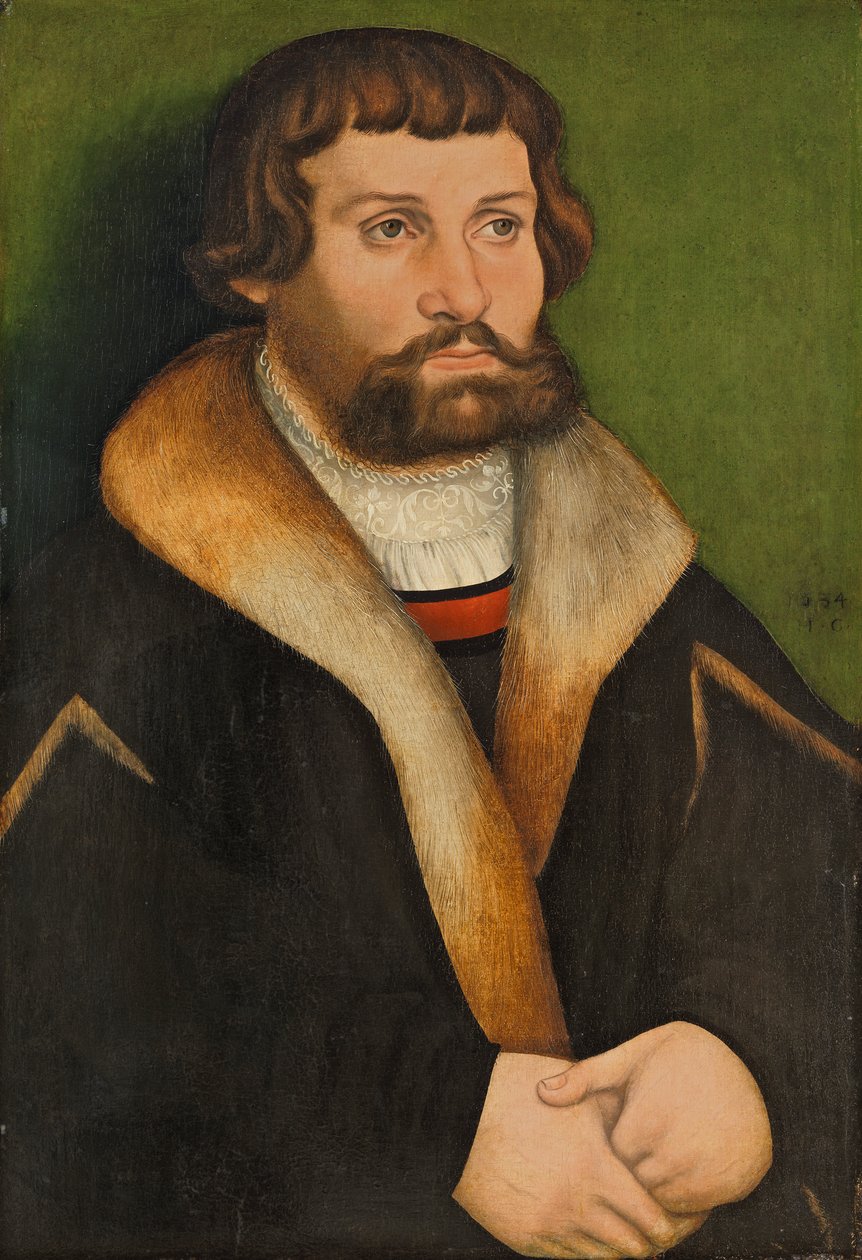 Tedesco: Bildnis eines bärtigen Mannes Ritratto di un uomo barbuto da Hans Cranach