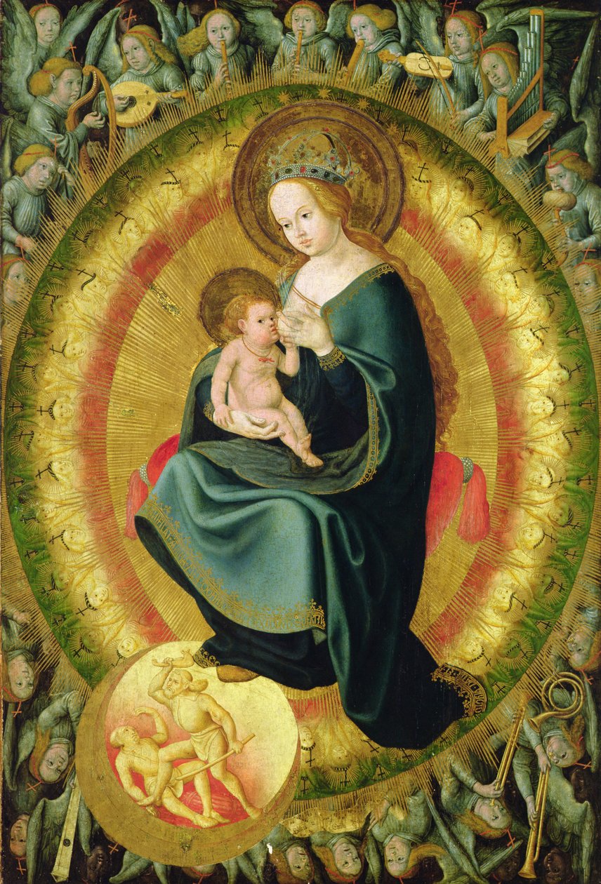 Vergine che allatta il Bambino con Coro Celeste da Hans Fries