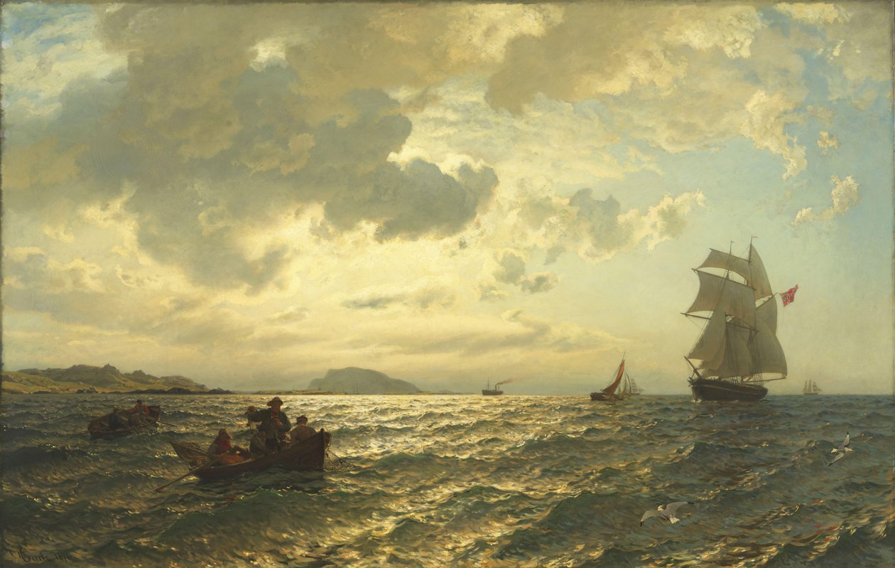 Brezza fresca sulla costa norvegese da Hans Gude