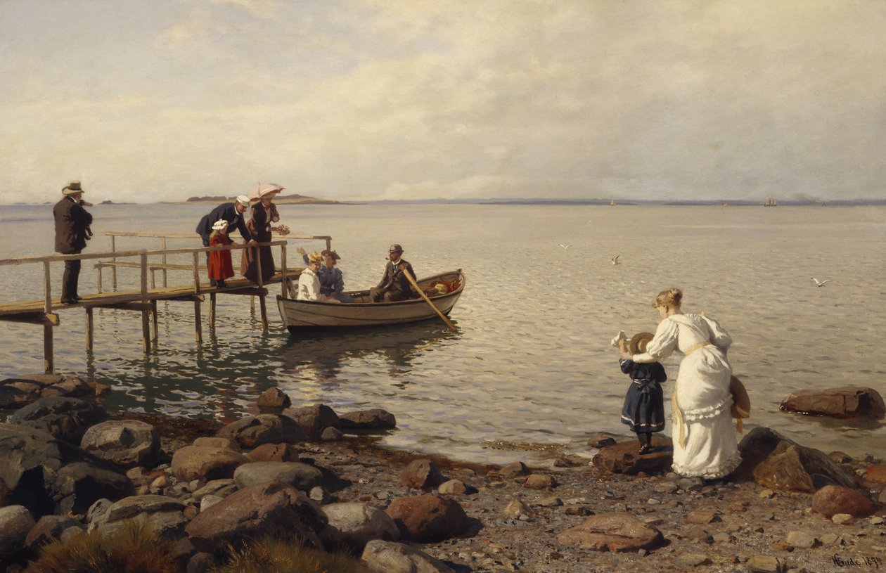 Vita estiva sulla spiaggia da Hans Gude