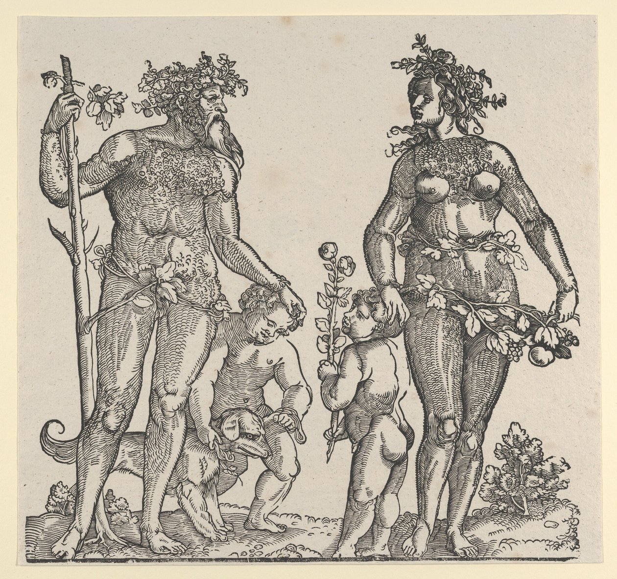 Uomo selvaggio e donna selvaggia da Hans Guldenmond
