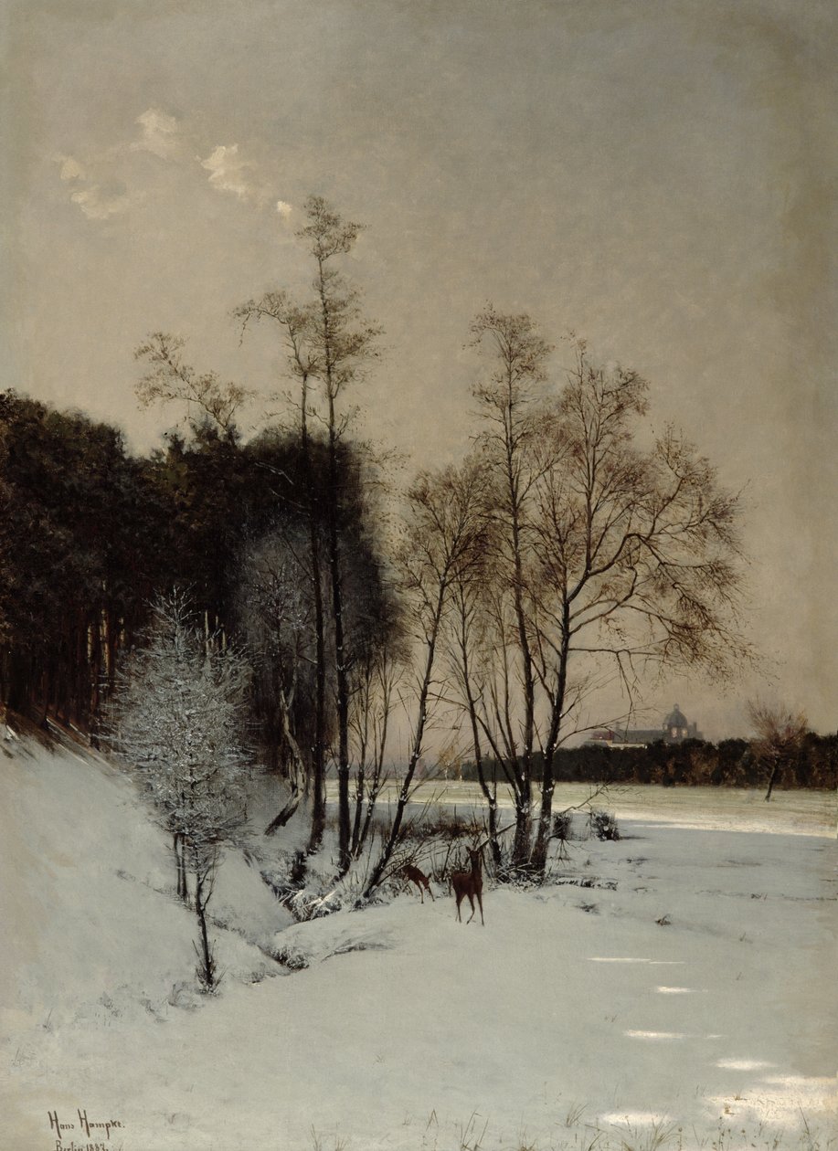 Una vista invernale a Posen, 1887 da Hans Hampke