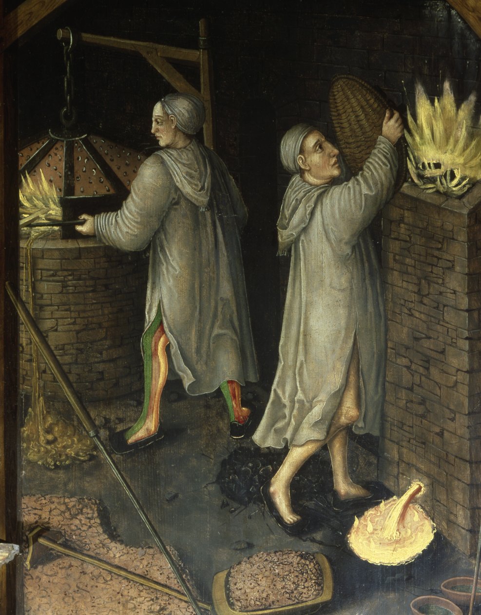 Dettaglio da Paesaggio minerario, 1521 da Hans Hesse