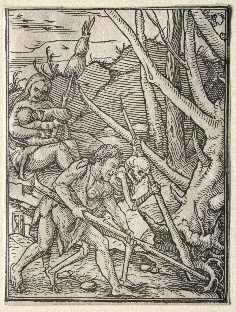 La danza della morte: Adamo che ara la terra da Hans Holbein