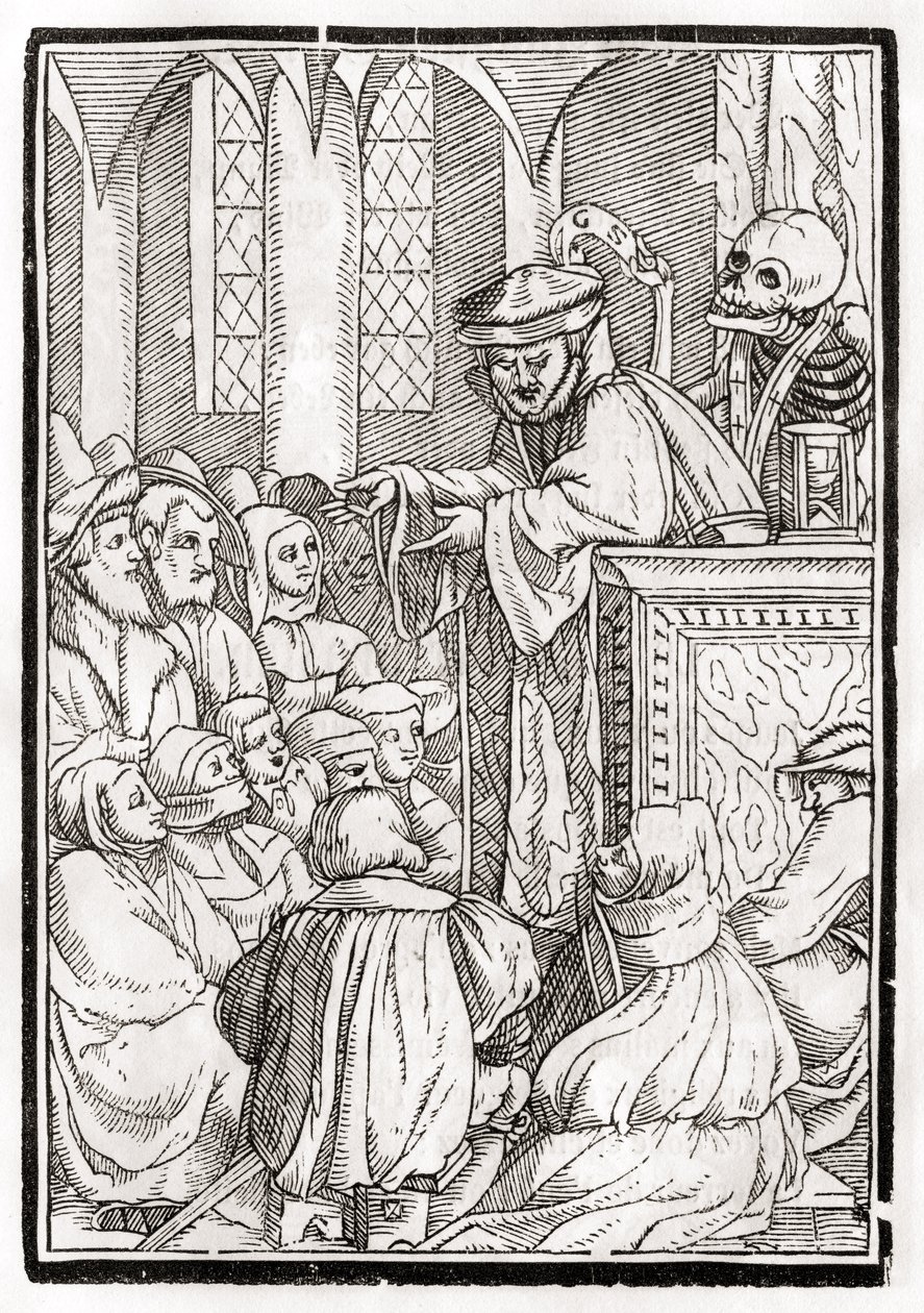 La morte arriva per il predicatore, inciso da Georg Scharffenberg, da 