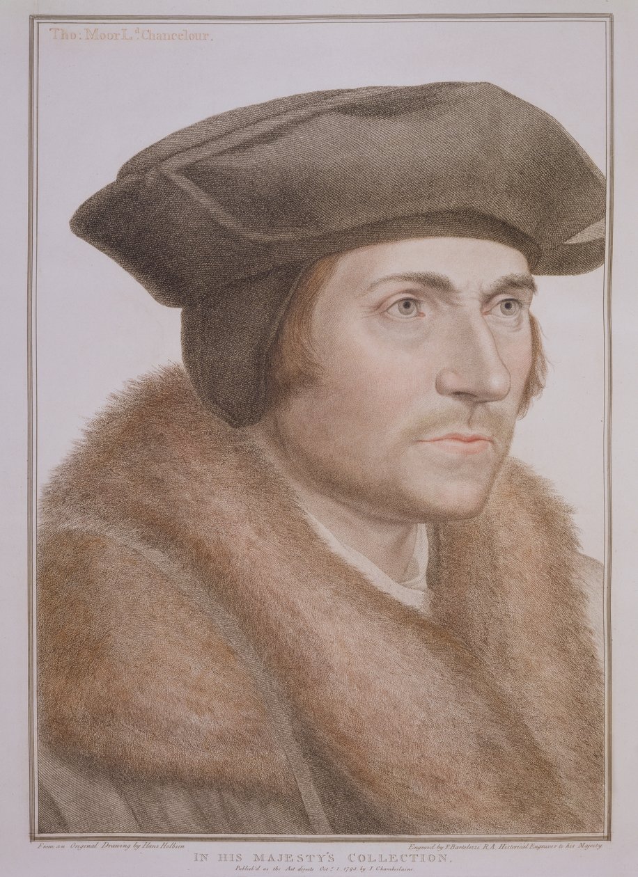 Thomas More, Lord Cancelliere, inciso da Francesco Bartolozzi da Hans Holbein der Jüngere