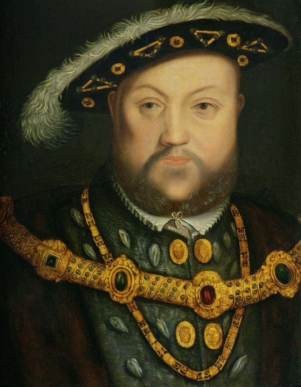 Ritratto di Enrico VIII (1491-1547) con una catena di gioielli e abiti di pelliccia da Hans Holbein the Elder