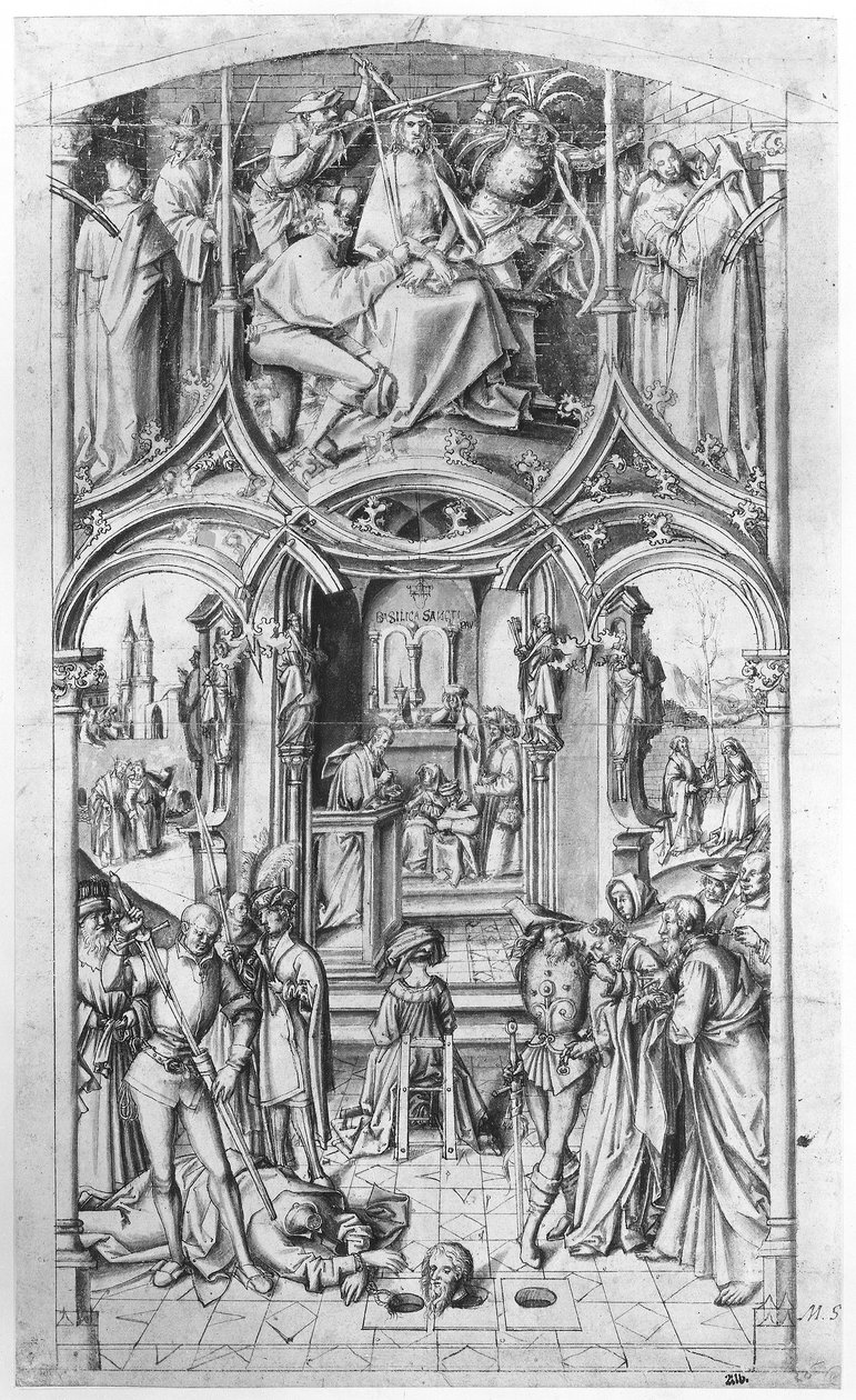 preparatory drawing for "Basilica San Paolo fuori le mura" da Hans Holbein the Elder