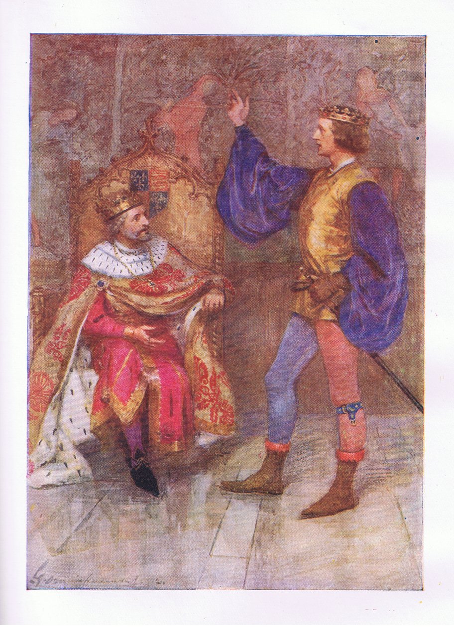 E morirò centomila volte prima di rompere la più piccola parte di questo voto (Re Enrico IV), dalle Opere Complete di Shakespeare pubblicate da George Harrap & Co Ltd, anni 1920 da Hans Holbein der Jüngere