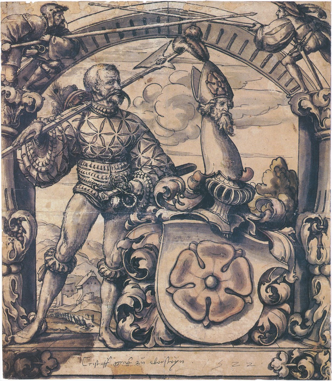 Progetto per un pannello araldico in vetro colorato da Hans Holbein the Younger