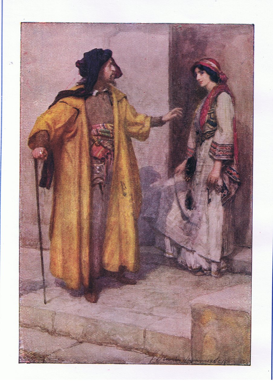 Ascoltami, Jessica: chiudi le mie porte (Il Mercante di Venezia), dalle Opere Complete di Shakespeare pubblicate da George Harrap & Co Ltd, anni 1920 da Hans Holbein der Jüngere