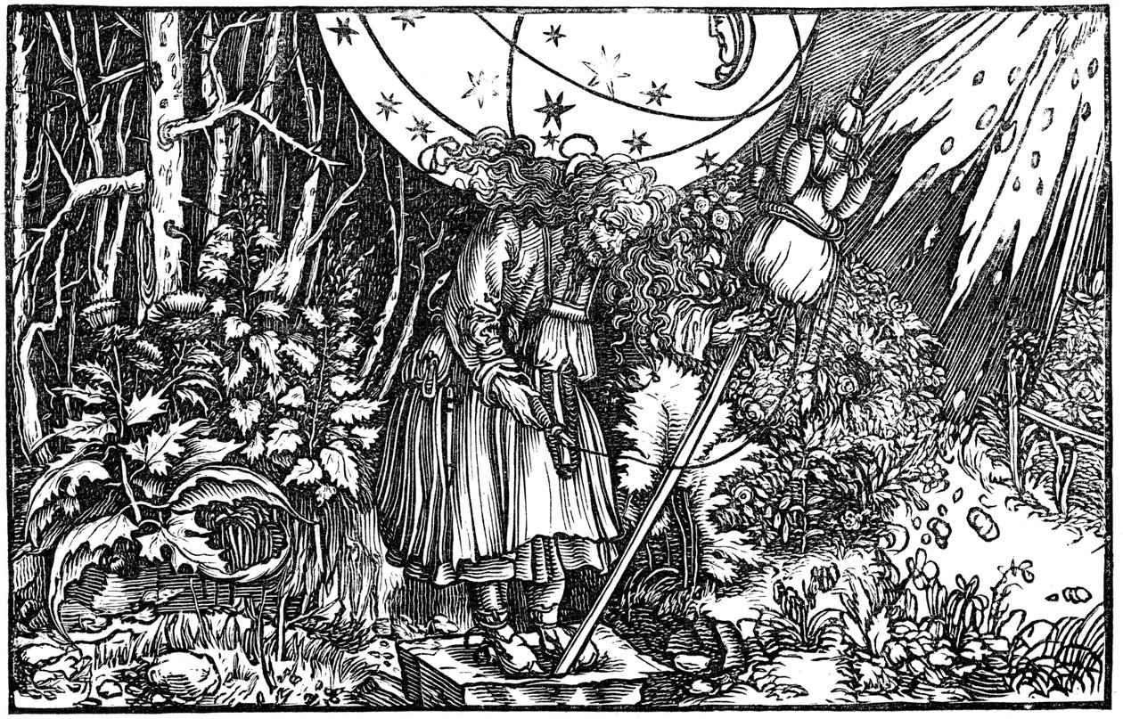 Vecchia strega o fata che fila da Hans Holbein der Jüngere