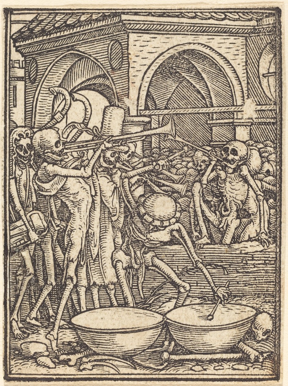 Scheletri che fanno musica da Hans Holbein the Younger