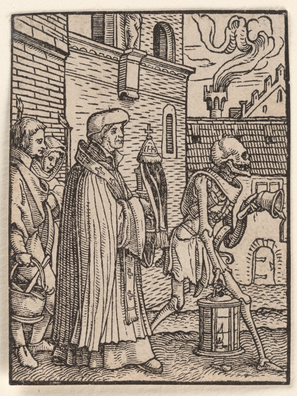 Il prete, da «La danza della morte» da Hans Holbein the Younger