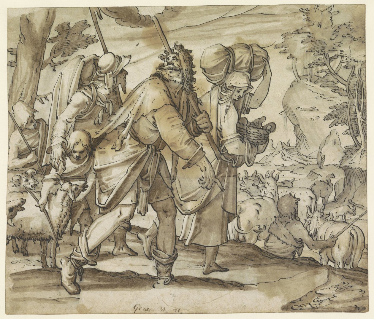 Giacobbe fugge da Labano nella terra di Canaan da Hans Jegli (II)