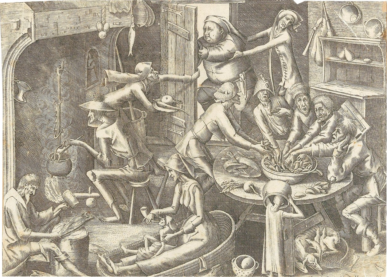 La cucina dei poveri (dopo Pieter Brueghel I, ca 1563) da Hans Liefrinck the Elder