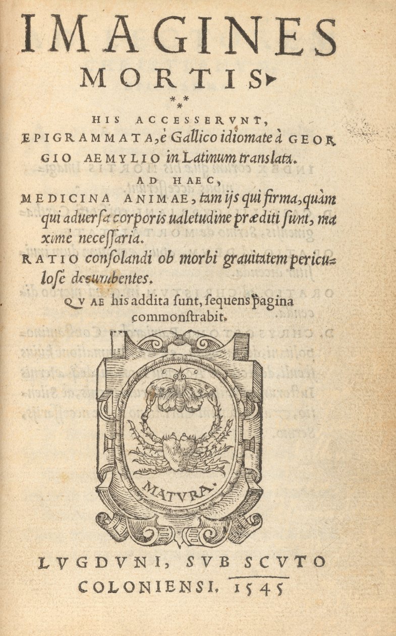 Imagines Mortis da Hans Lützelburger after Hans Holbein the Younger