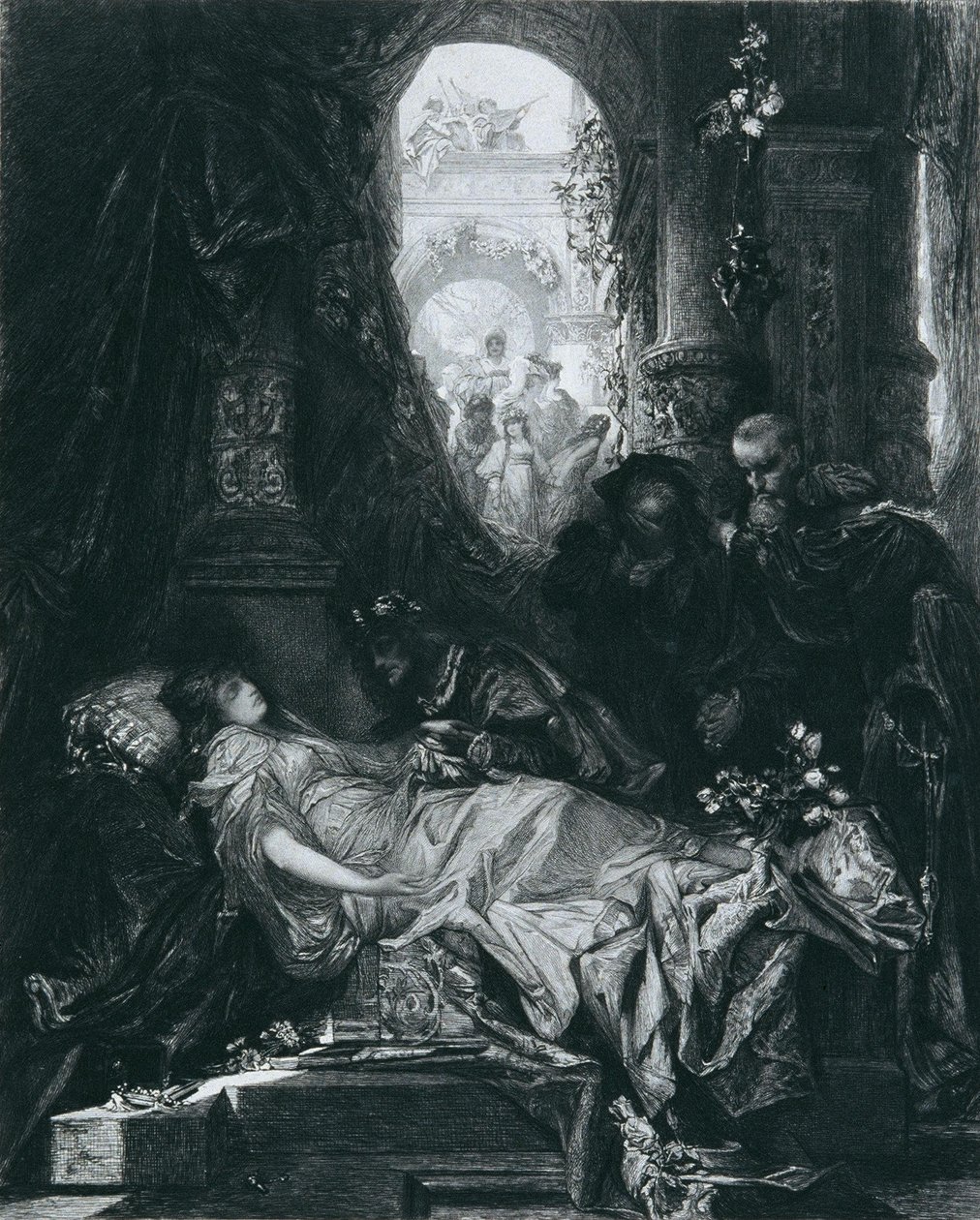 JULIA CAPULET, IN APPARENZA MORTA da Hans Makart