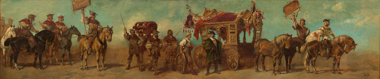 Progetto per il corteo festivo del 1879 - I costruttori di carri, sellai, fabbricanti di cinghie e fabbricanti di borse da Hans Makart