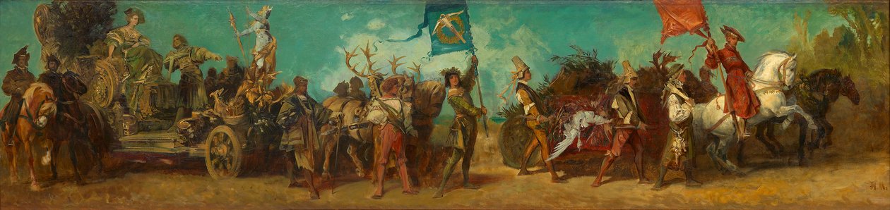 Progetto per la sfilata del 1879 - Carro allegorico della caccia da Hans Makart