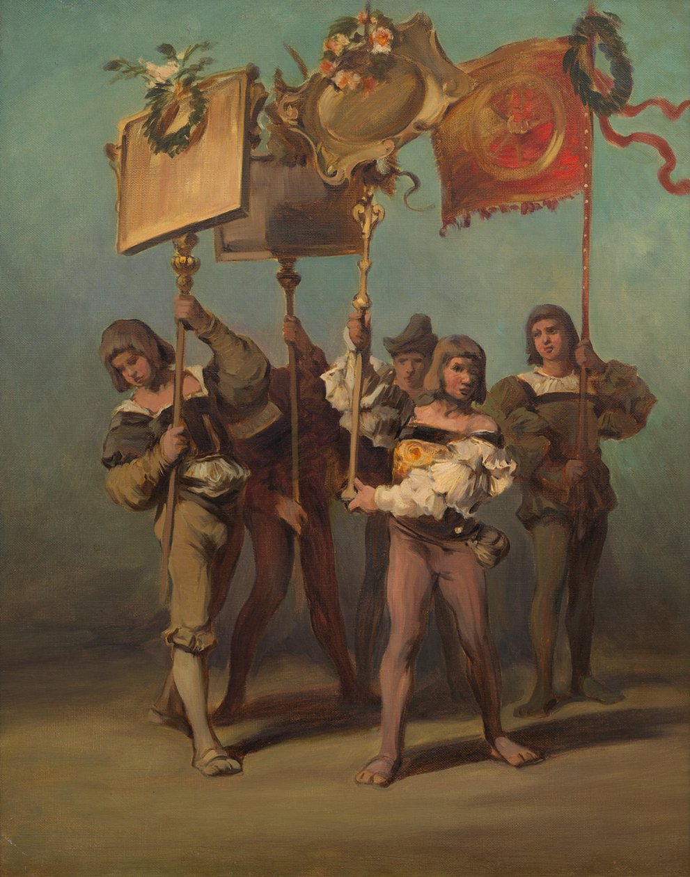 Progetto per la sfilata del 1879 - Portabandiera dei falegnami da Hans Makart