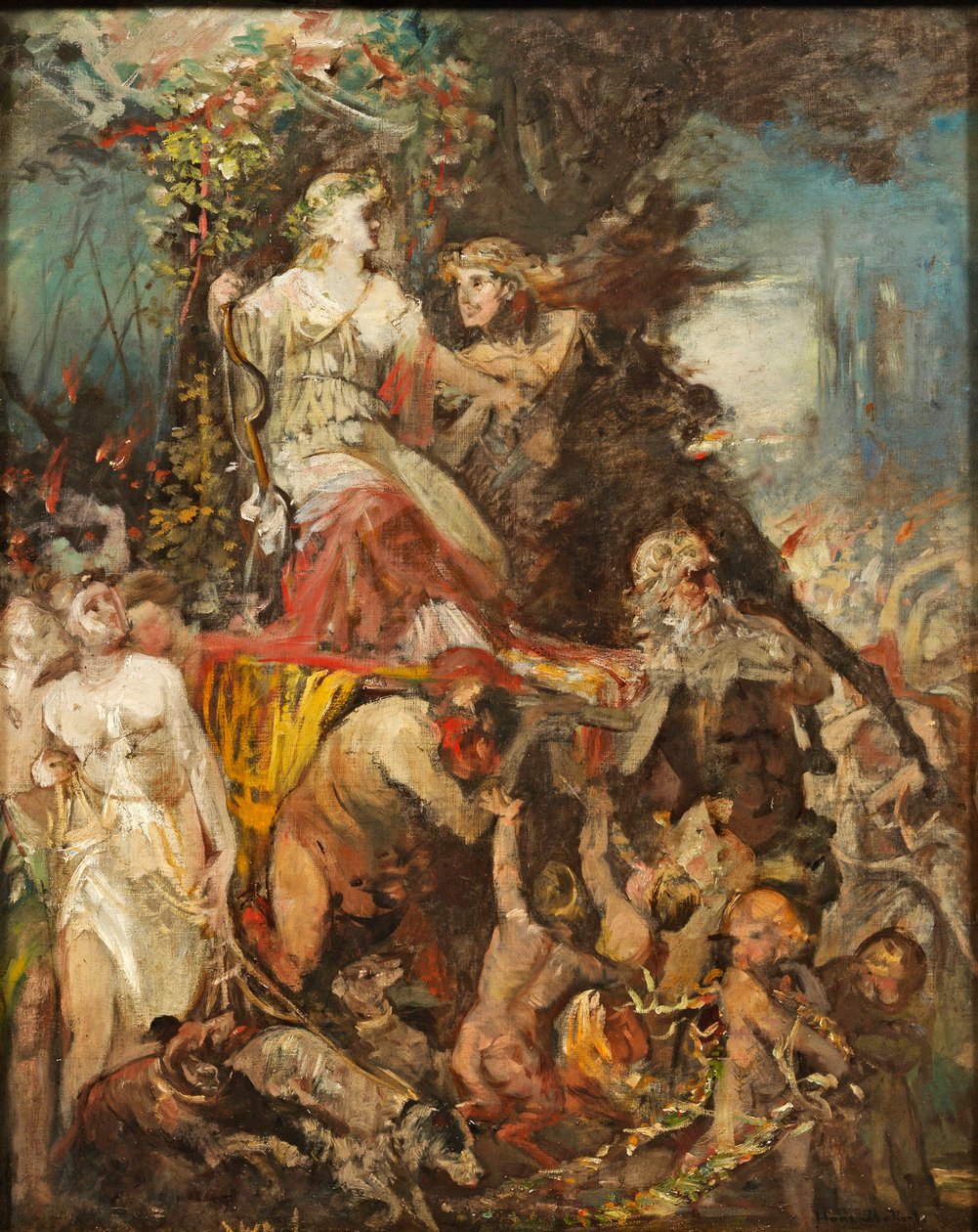 Hans Makart Processione trionfale di Diana con Bacco da Hans Makart