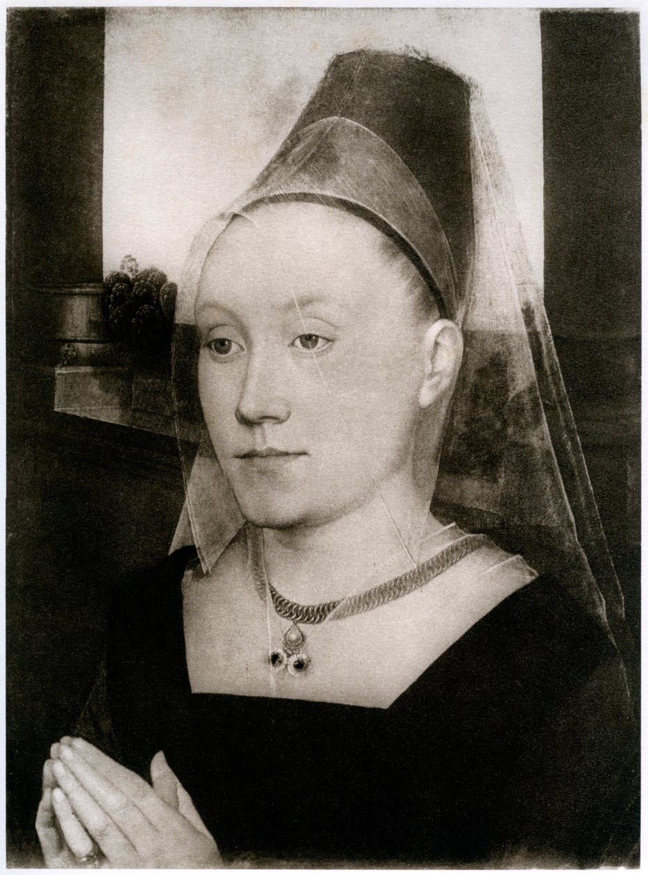 Barbara Van Vlaenderbergh, moglie di Guillaume Moreel, c1480, 1927 da Hans Memling