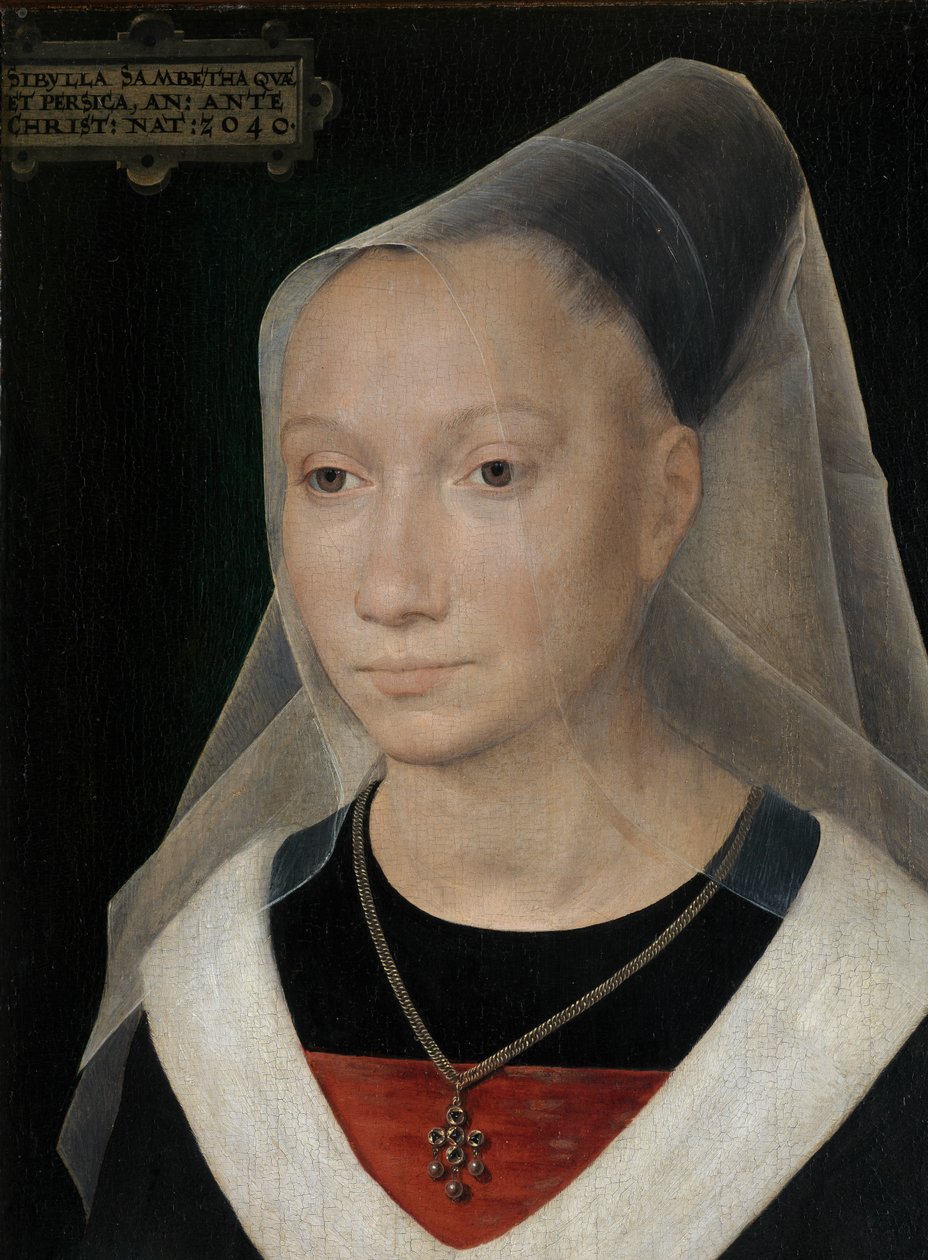 (dettaglio) del Ritratto di una giovane donna da Hans Memling