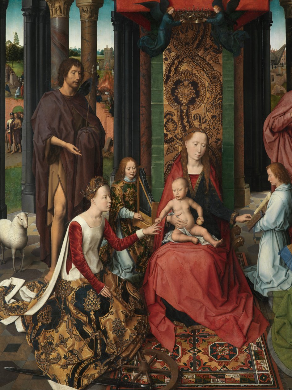 (Detail) der Zentraltafel des Triptychons von Johannes dem Täufer und Johannes dem Evangelisten von Hans Memling