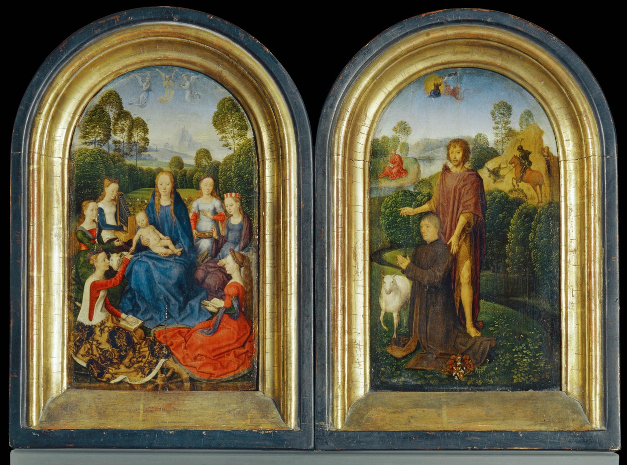 Dittico di Jan Du Cellier, borgomastro di Bruges ... da Hans Memling