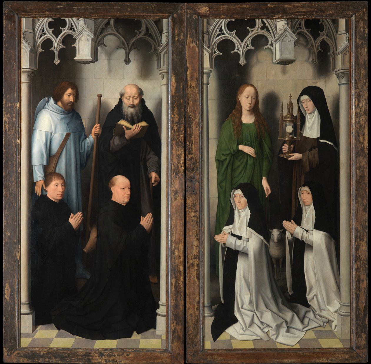 Esterno del Trittico di San Giovanni Battista e San Giovanni Evangelista da Hans Memling