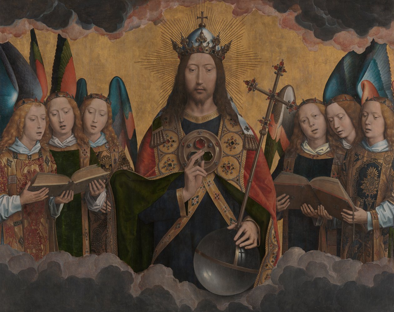 Dio Padre con gli angeli che cantano da Hans Memling