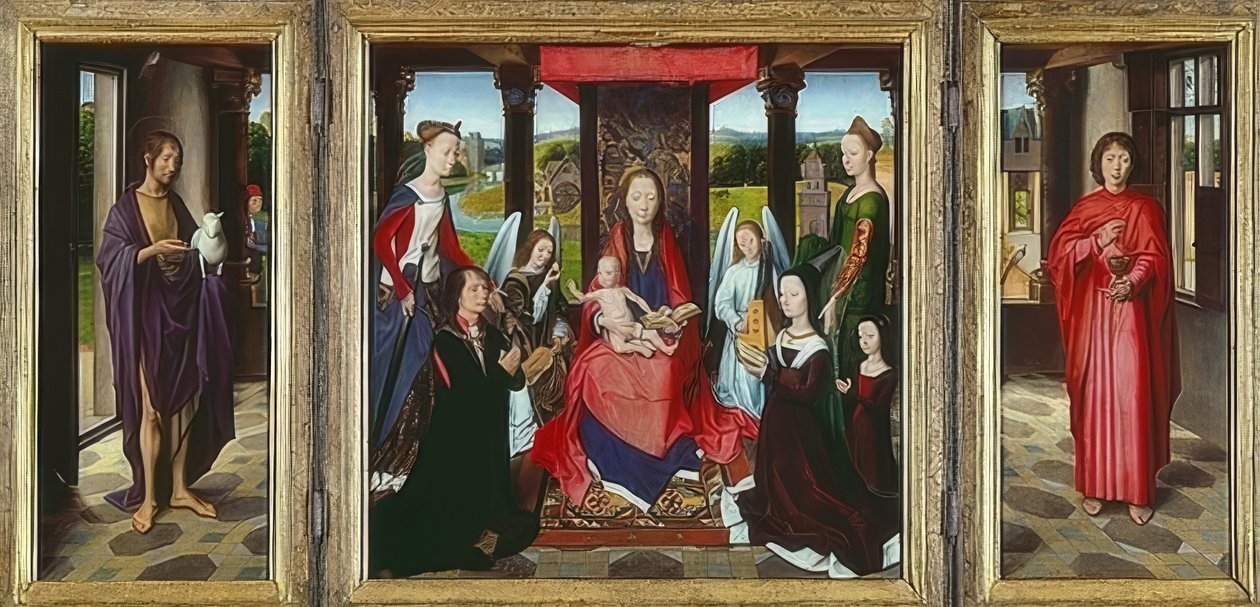 Vergine con bambino e santi (Trittico Donne). 1478 da Hans Memling